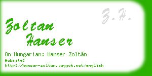 zoltan hanser business card